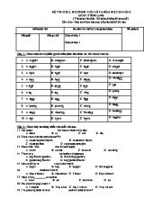 Đề thi khảo sát chất lượng môn Tiếng Anh Lớp 6 - Năm học 2012-2013 (Có đáp án)
